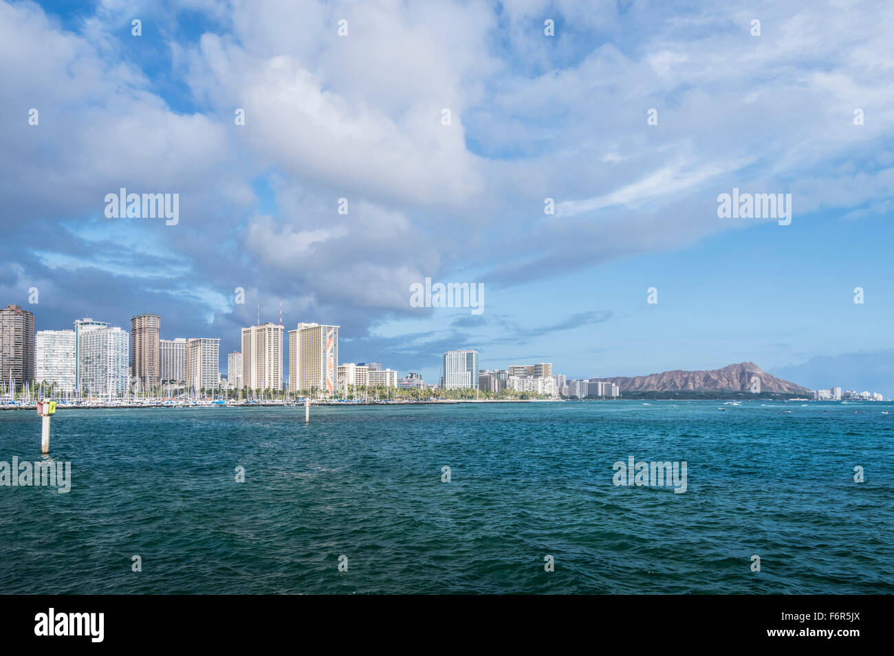 Honolulu city skyline sur l'océan, Virginia, United States Banque D'Images