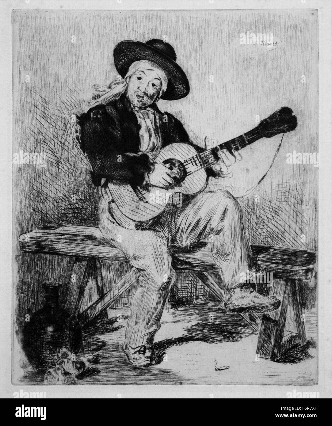 Le guitariste 1861 d'Edouard Manet Banque D'Images