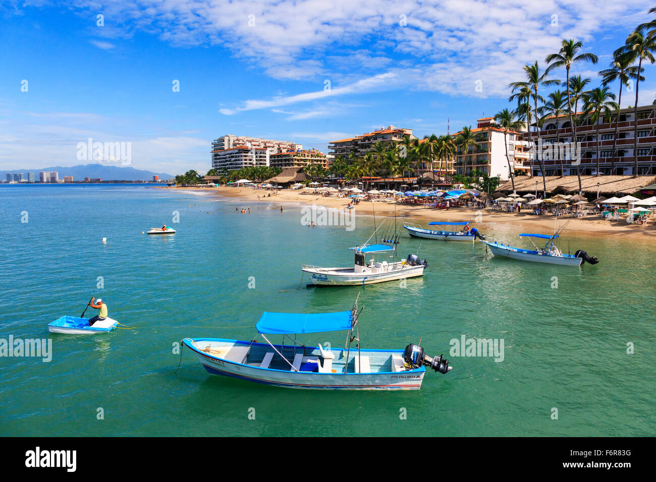 Plage de El Centro, dans la baie de Banderas, Puerto Vallarta, Mexique Banque D'Images