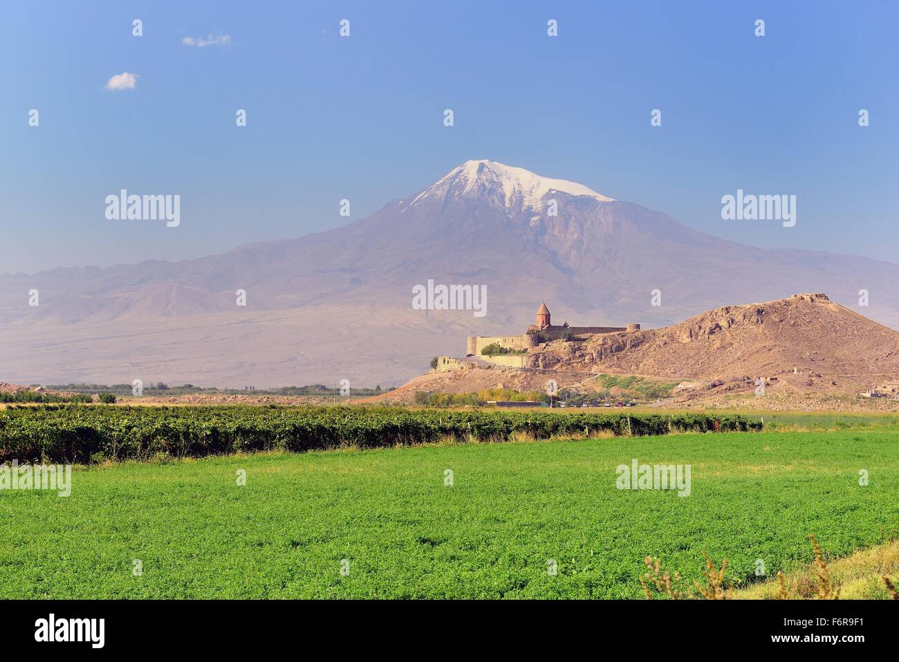 Khor Virap en face du Mont Ararat, l'Arménie Banque D'Images