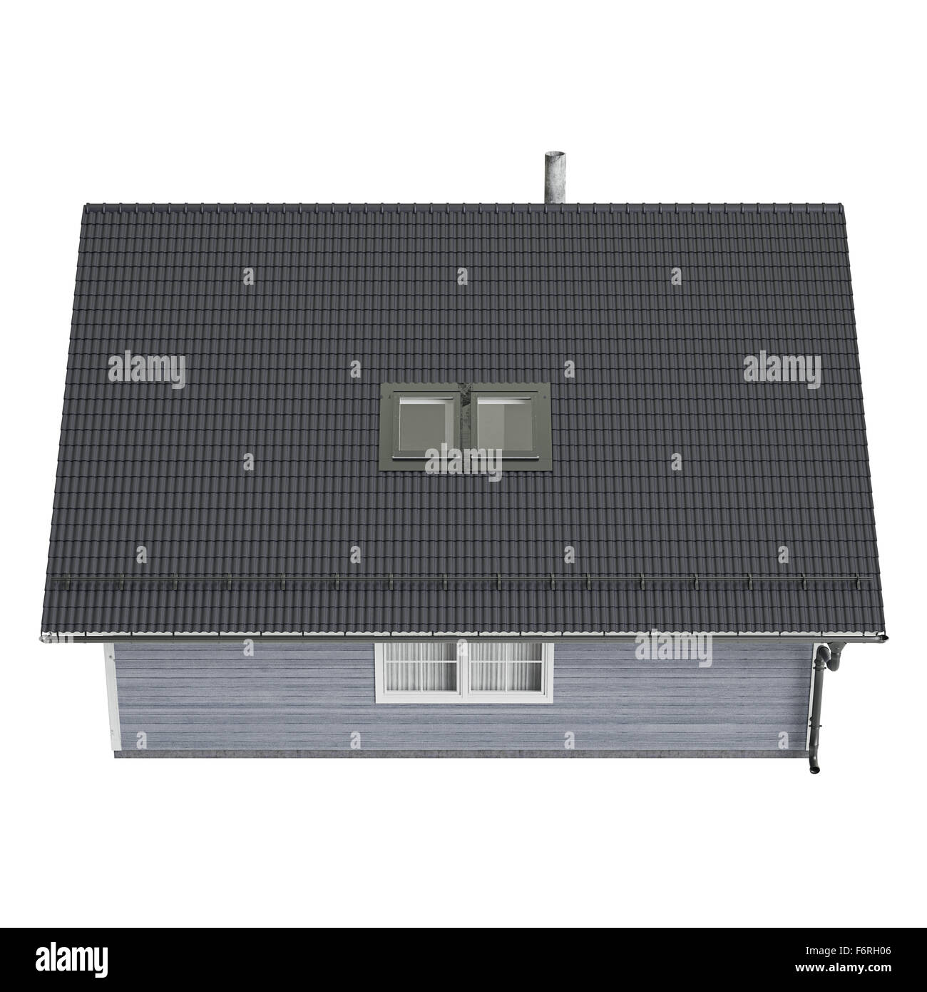 Maison avec toit élevé, vue du dessus Banque D'Images