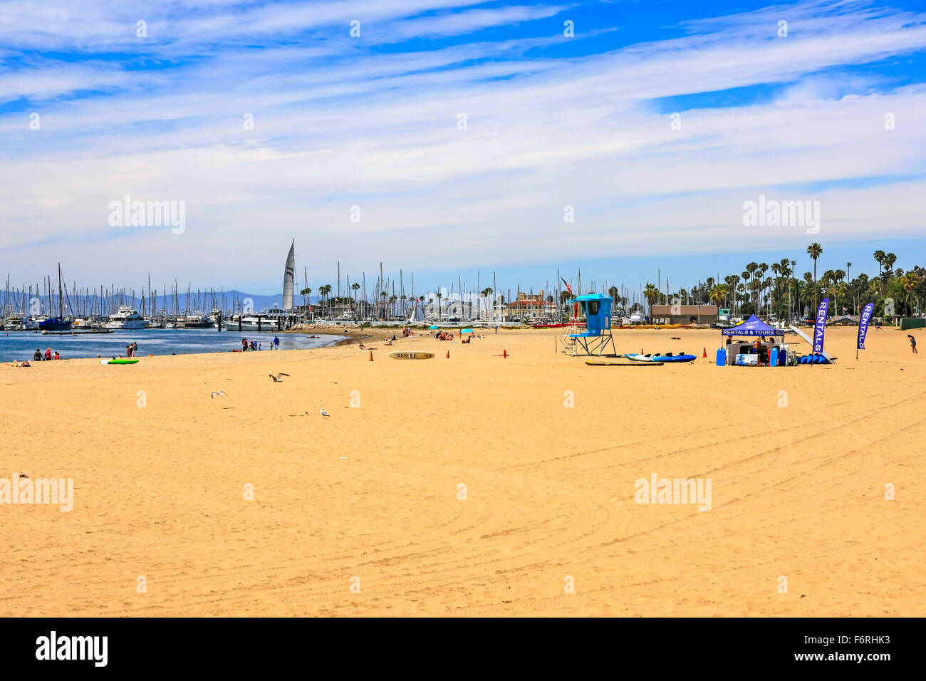 East Beach de Santa Barbara, sur la côte Pacifique de la Californie Banque D'Images