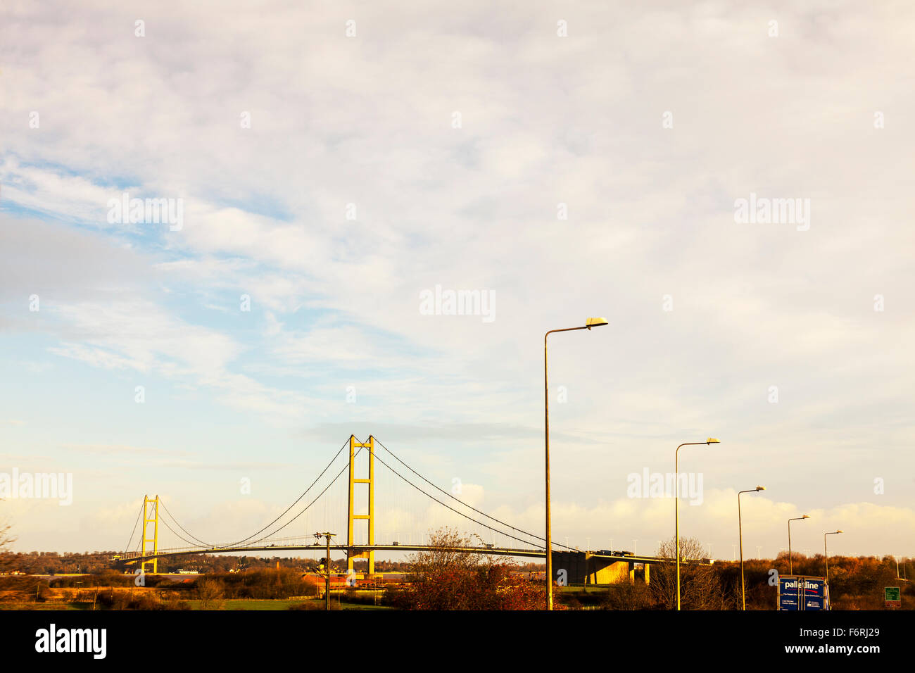 Le Humber Bridge, le cinquième plus grand pont suspendu à travée unique au monde Humberside Royaume-uni Angleterre ponts britanniques Banque D'Images