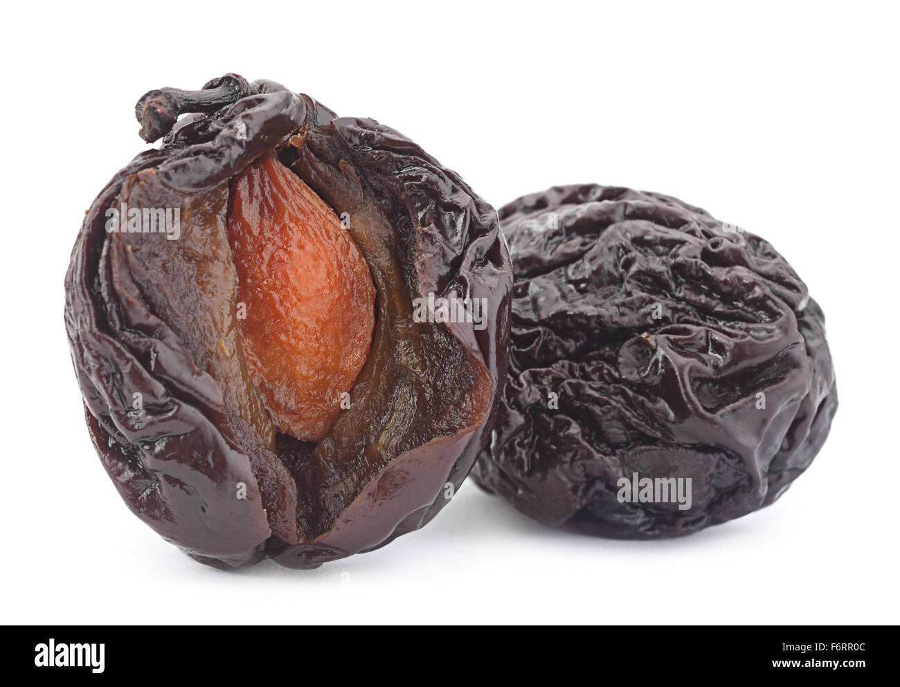 Fumé sec ouvert isolé sur blanc prune bckground Banque D'Images