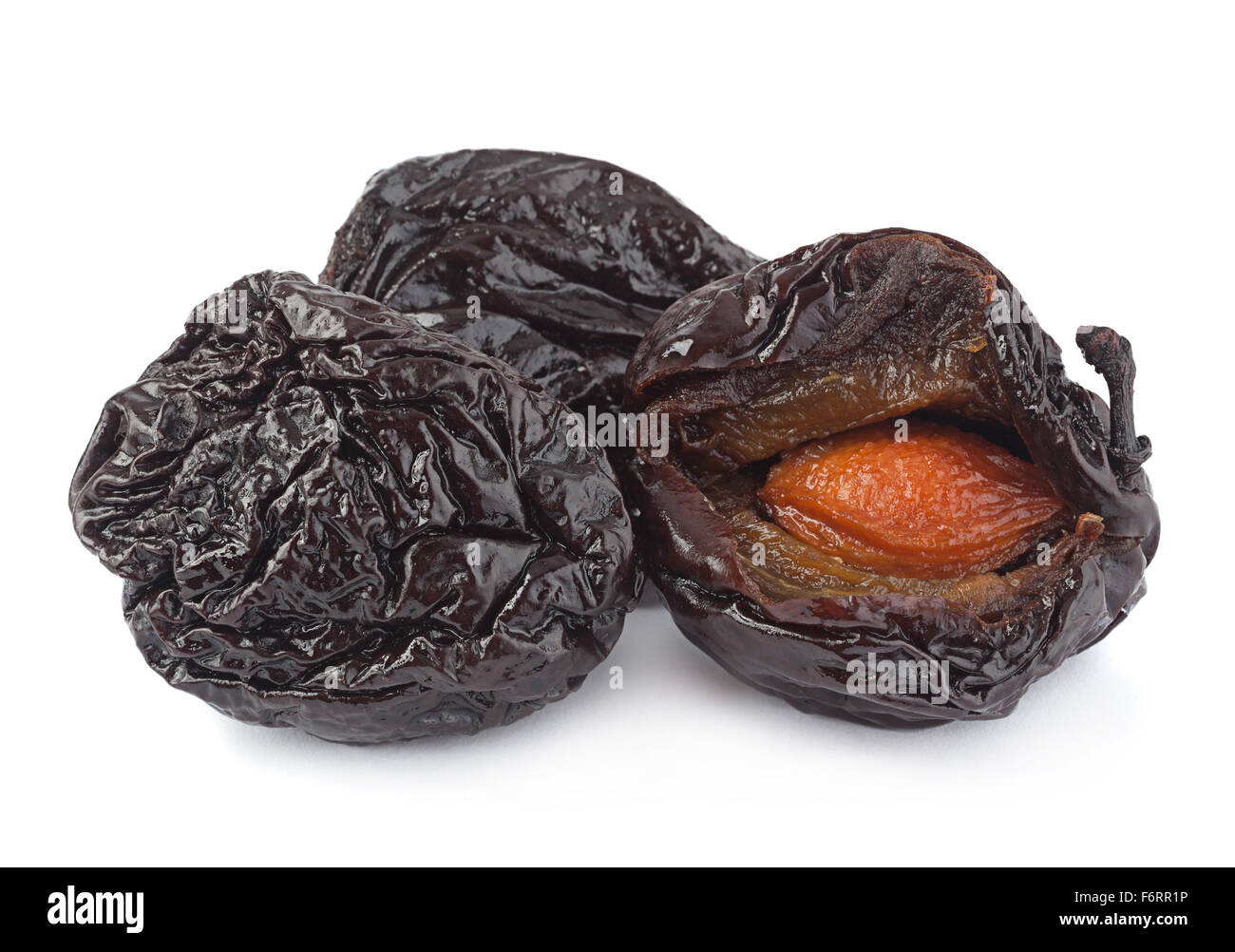 Fumé sec ouvert isolé sur blanc prune bckground Banque D'Images