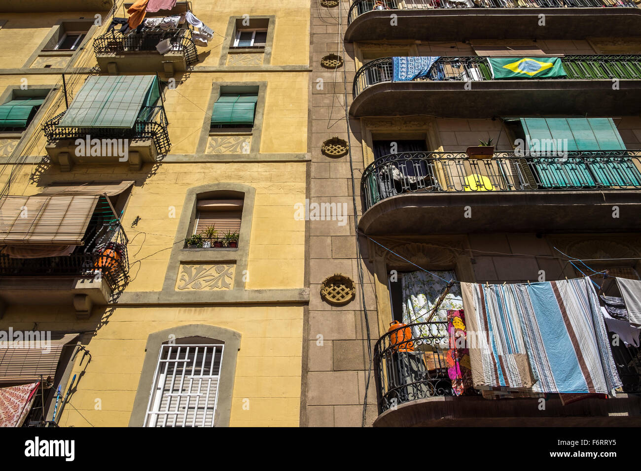 Quartier de la Barceloneta à Barcelone, Catalogne, Espagne Banque D'Images