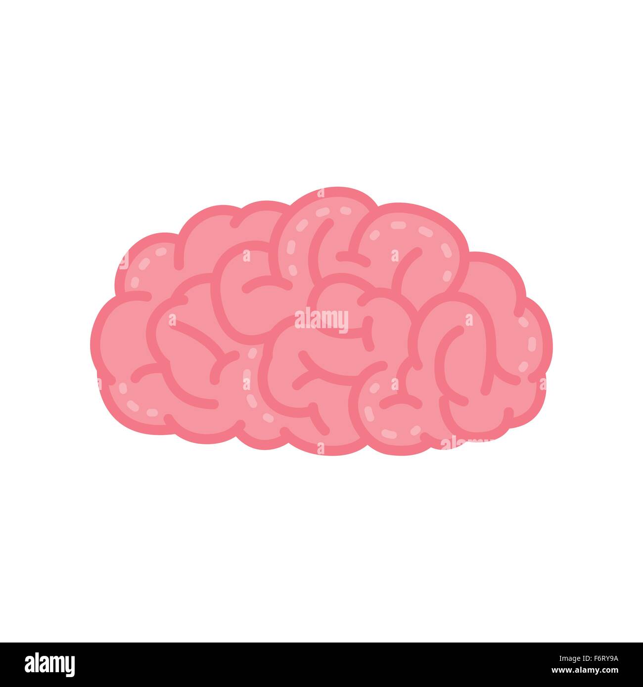 Vector Illustration du cerveau humain en rose. Illustration de Vecteur
