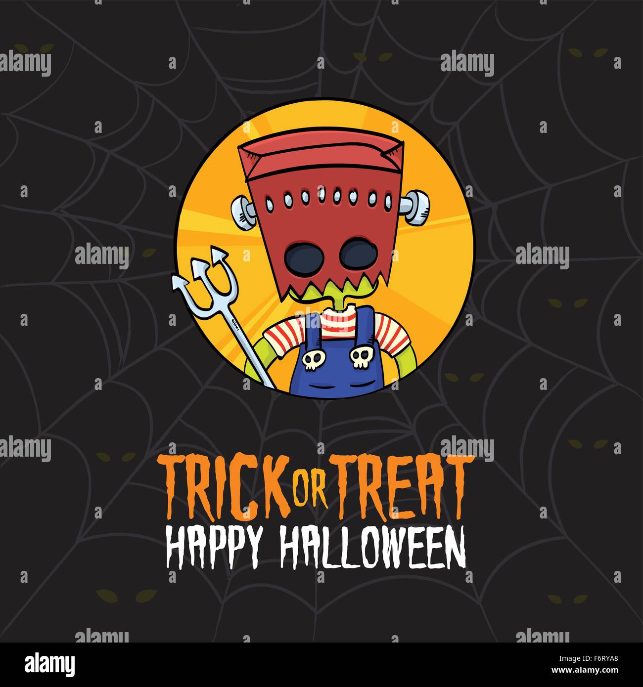 Illustration Vecteur de Kid Habillé Costume Jouer Monster Trick ou traiter sur carte de souhaits pour l'Halloween Illustration de Vecteur