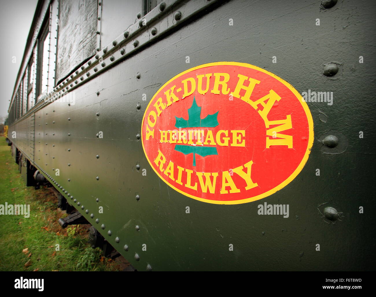 Côté train du patrimoine au niveau de la plate-forme à Uxbridge gare au Canada Banque D'Images