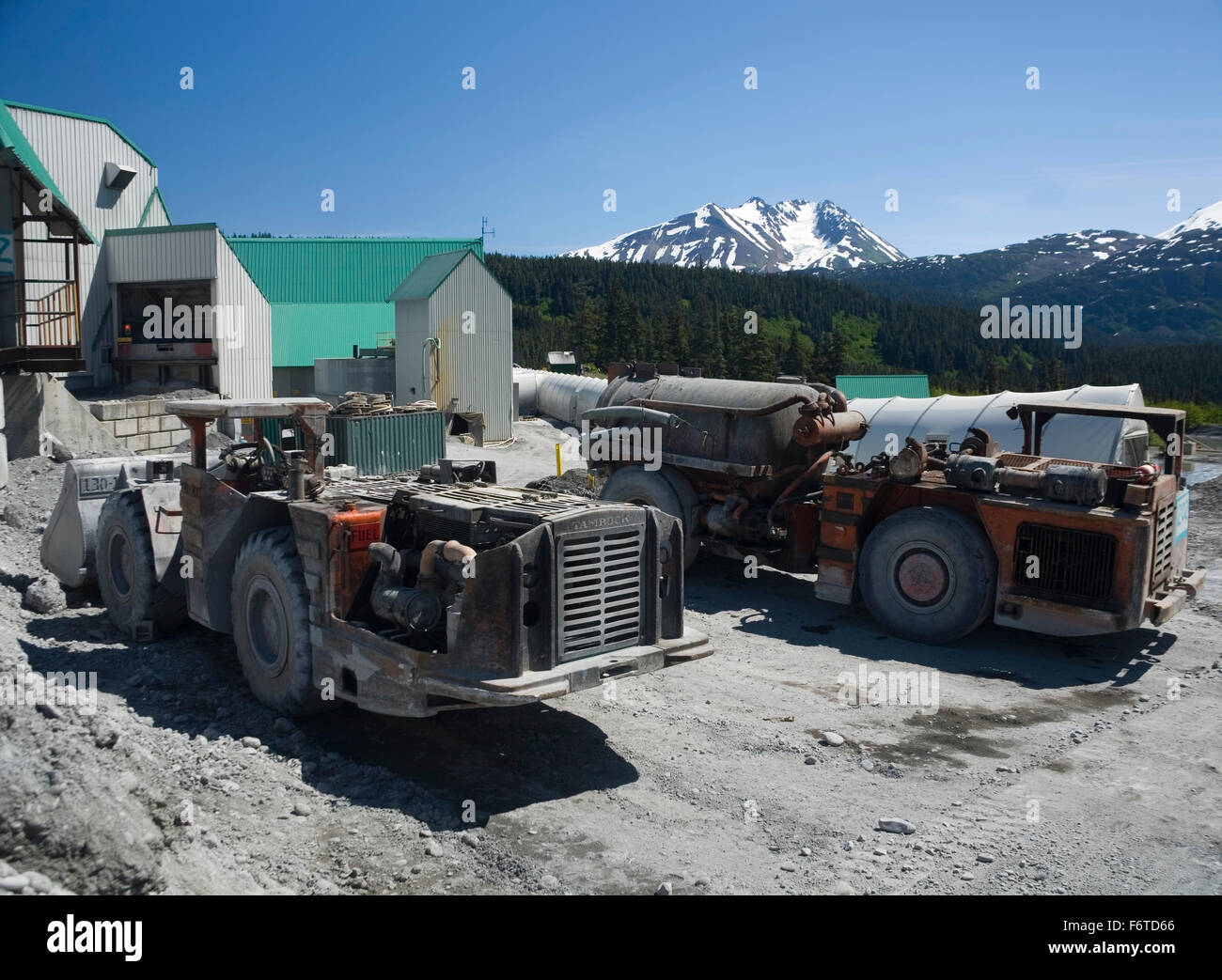 Equipements d'exploitation minière, la mine d'or d'Eskay Creek, C.-B. Banque D'Images