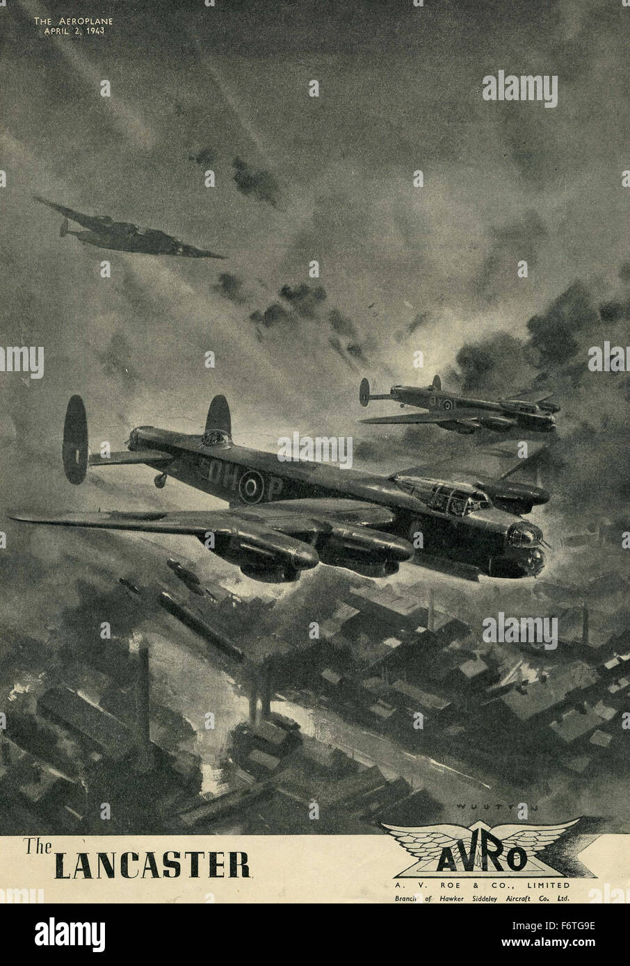 Avro Lancaster Bomber WW2 1943 annonce Banque D'Images