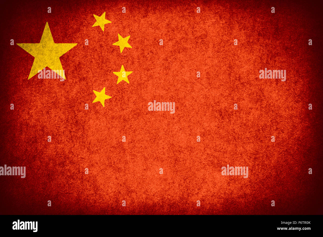 Drapeau de la Chine ou chinois sur papier bannière motif rugueux texture vintage Banque D'Images