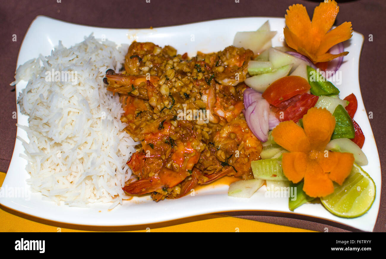 Plat de fruits de mer cuisine indienne Banque D'Images