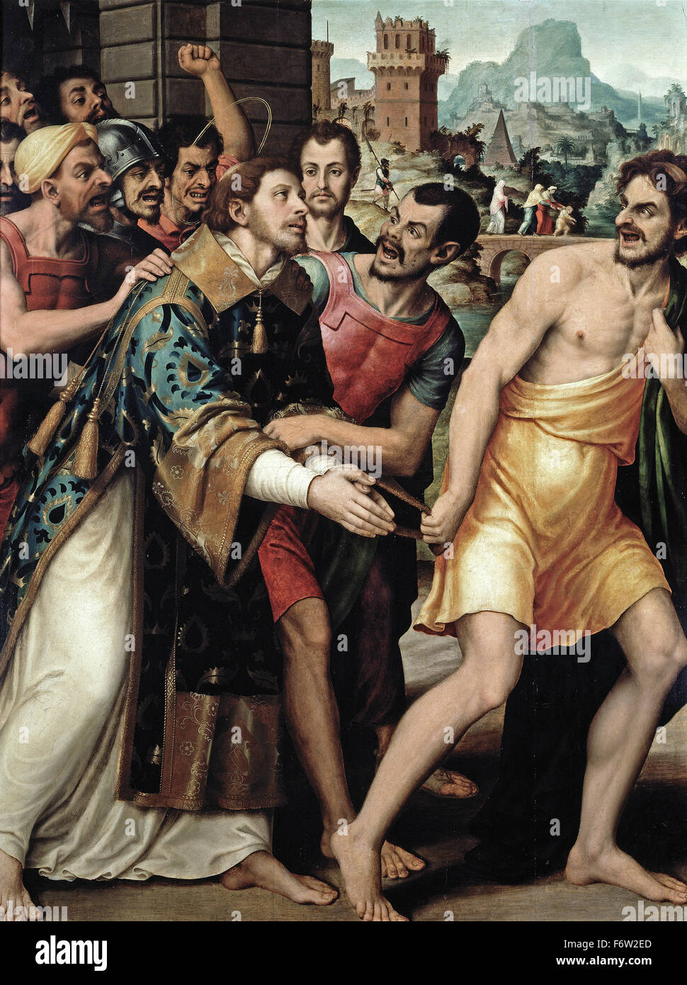 Juan de Juanes - Saint Stephen conduit à son martyre Banque D'Images