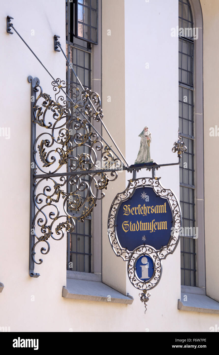 Meersburg Informations touristiques signe. Banque D'Images