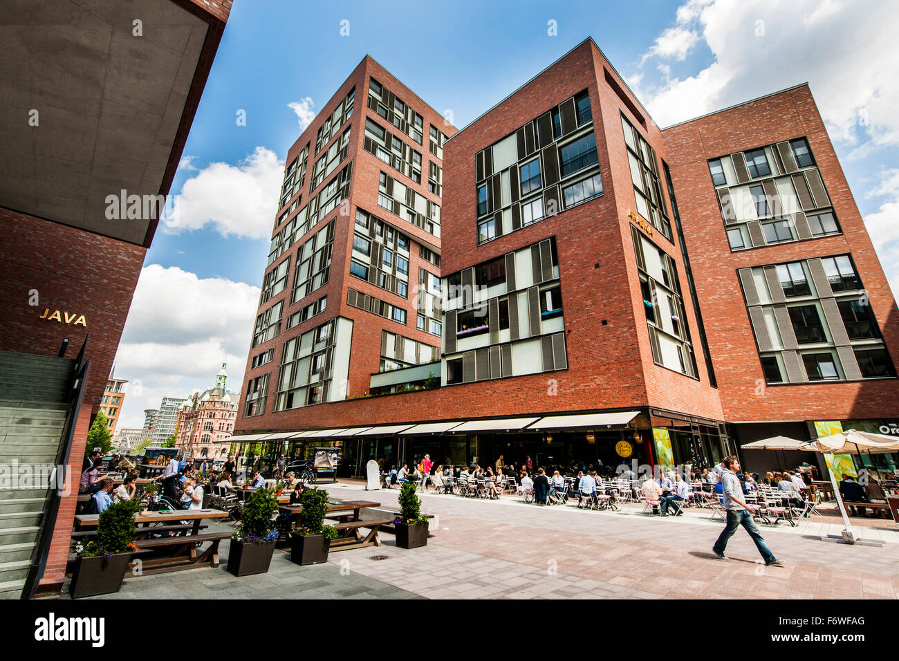 Bâtiment résidentiel et business, Uberseequartier, Hafencity, Hambourg, Allemagne Banque D'Images