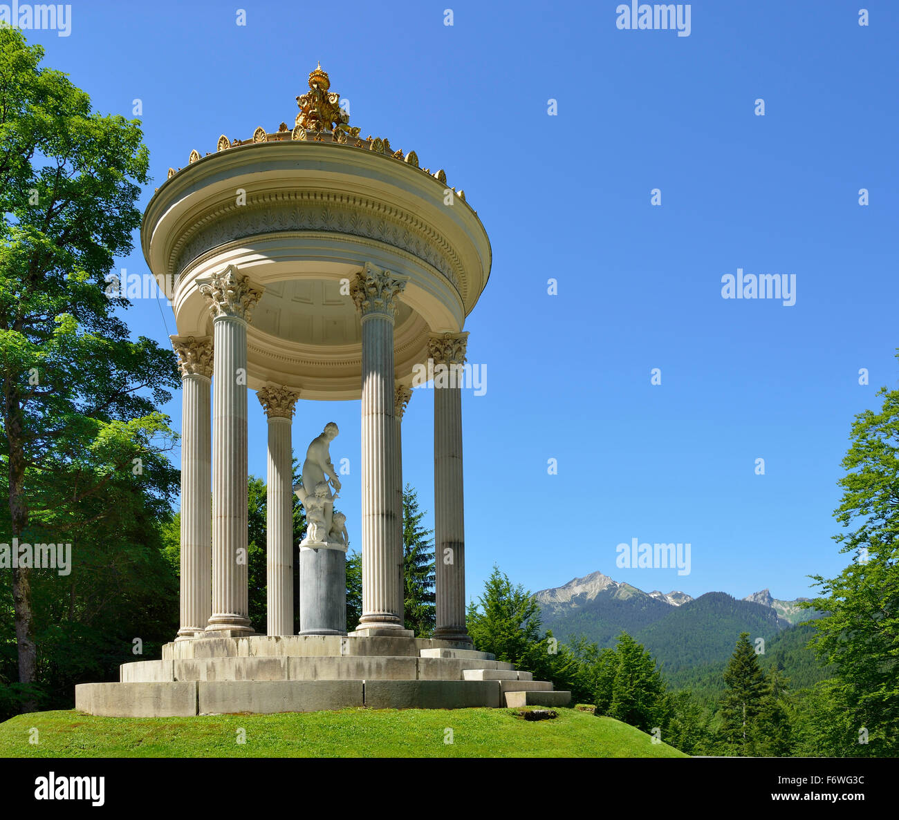 Temple de Vénus, le château de Linderhof du Roi Ludwig II de Bavière, le château de Linderhof, rococo, gamme Ammergau, Alpes bavaroises, Bava Banque D'Images