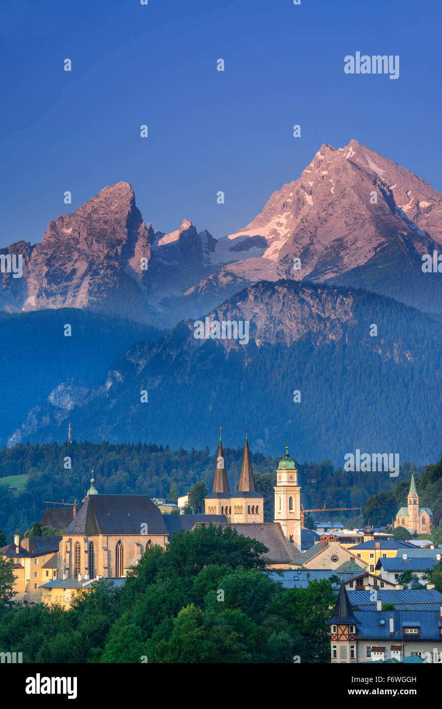 Avec Berchtesgaden Berchtesgaden Berchtesgaden Watzmann,, gamme, Haute-Bavière, Bavière, Allemagne Banque D'Images