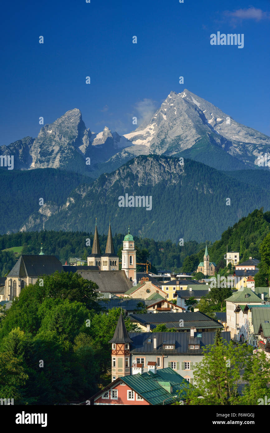 Avec Berchtesgaden Berchtesgaden Berchtesgaden Watzmann,, gamme, Haute-Bavière, Bavière, Allemagne Banque D'Images