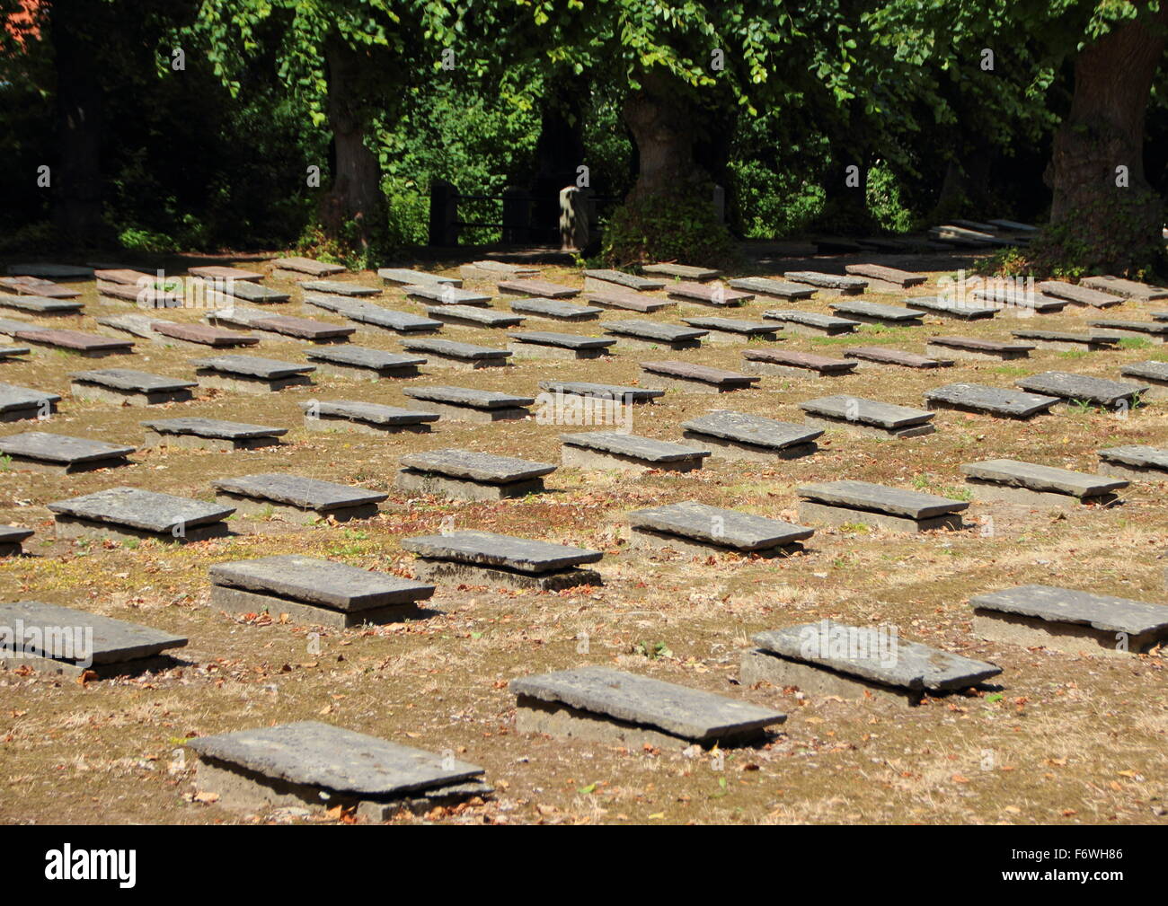 Zone mâle dans l'ancien cimetière en ville unique Christiansfeld Banque D'Images