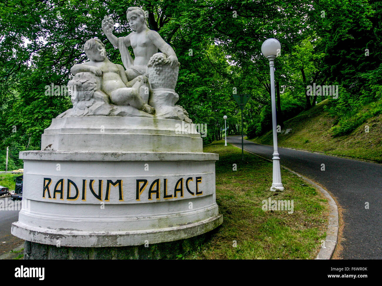 Jachymov Radium place signe West Bohemian spa ville, République Tchèque Banque D'Images