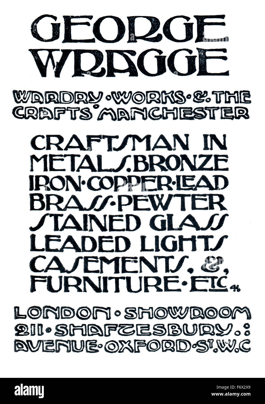 George Wragg, Manchester metalworking 1903 Annonce du Studio Magazine Banque D'Images