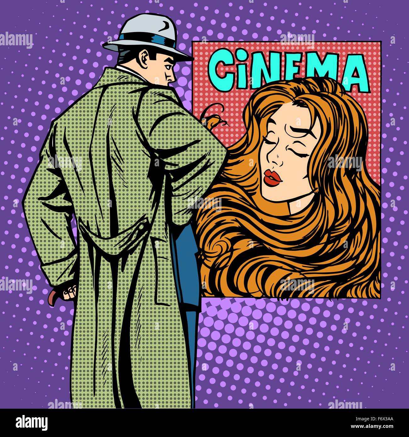 Homme Femme poster film cinema Illustration de Vecteur