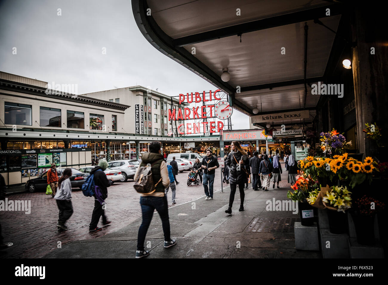 Entrée du Pike Place Market, à Seattle, Washington State Banque D'Images