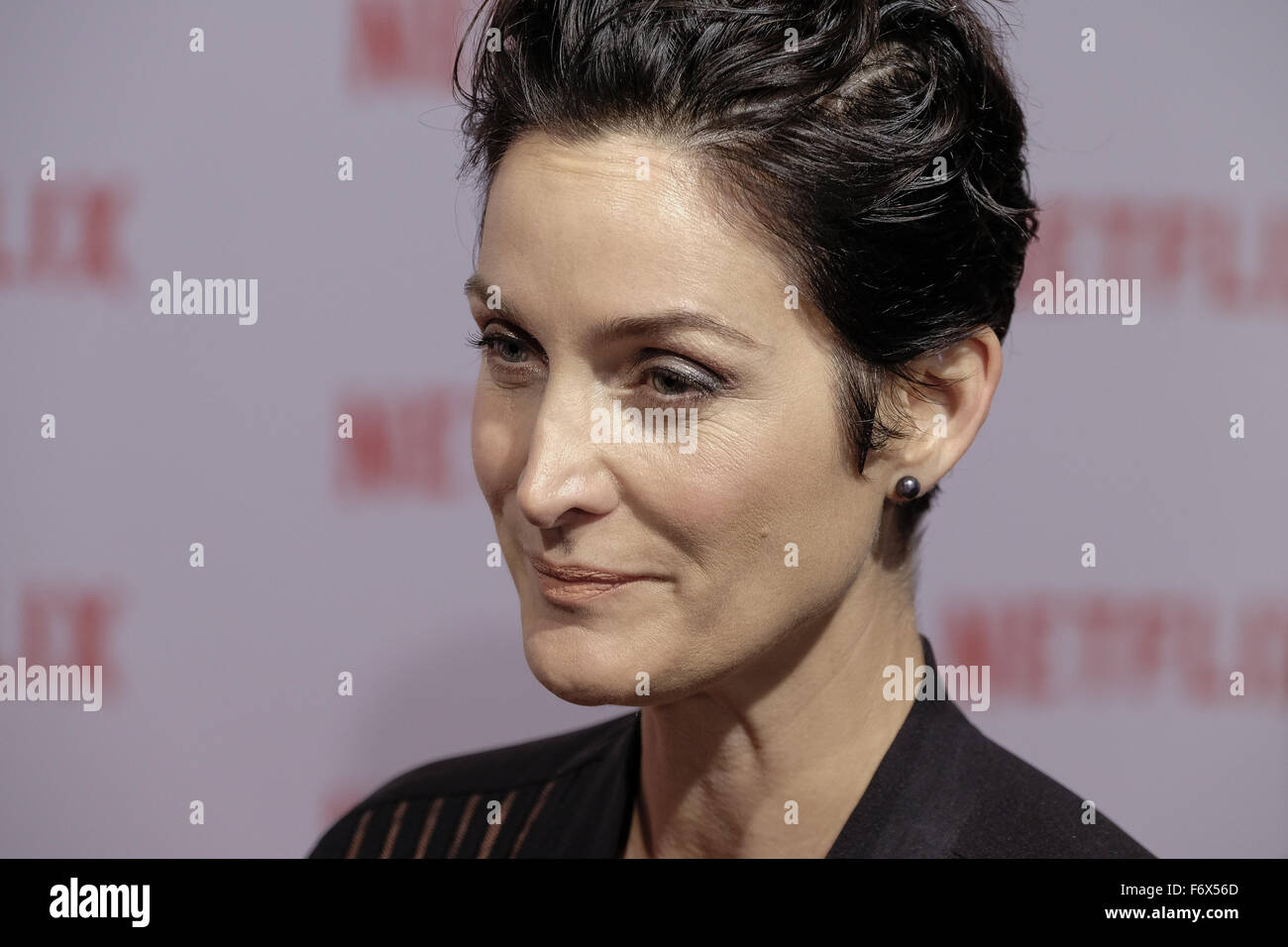 Carrie-Anne Moss assiste à la conférence de presse de lancement de l'Espagne de Netflix avec : Carrie-Anne Moss, Carrie Anne Moss Où : Madrid, Espagne Quand : 20 Oct 2015 Banque D'Images