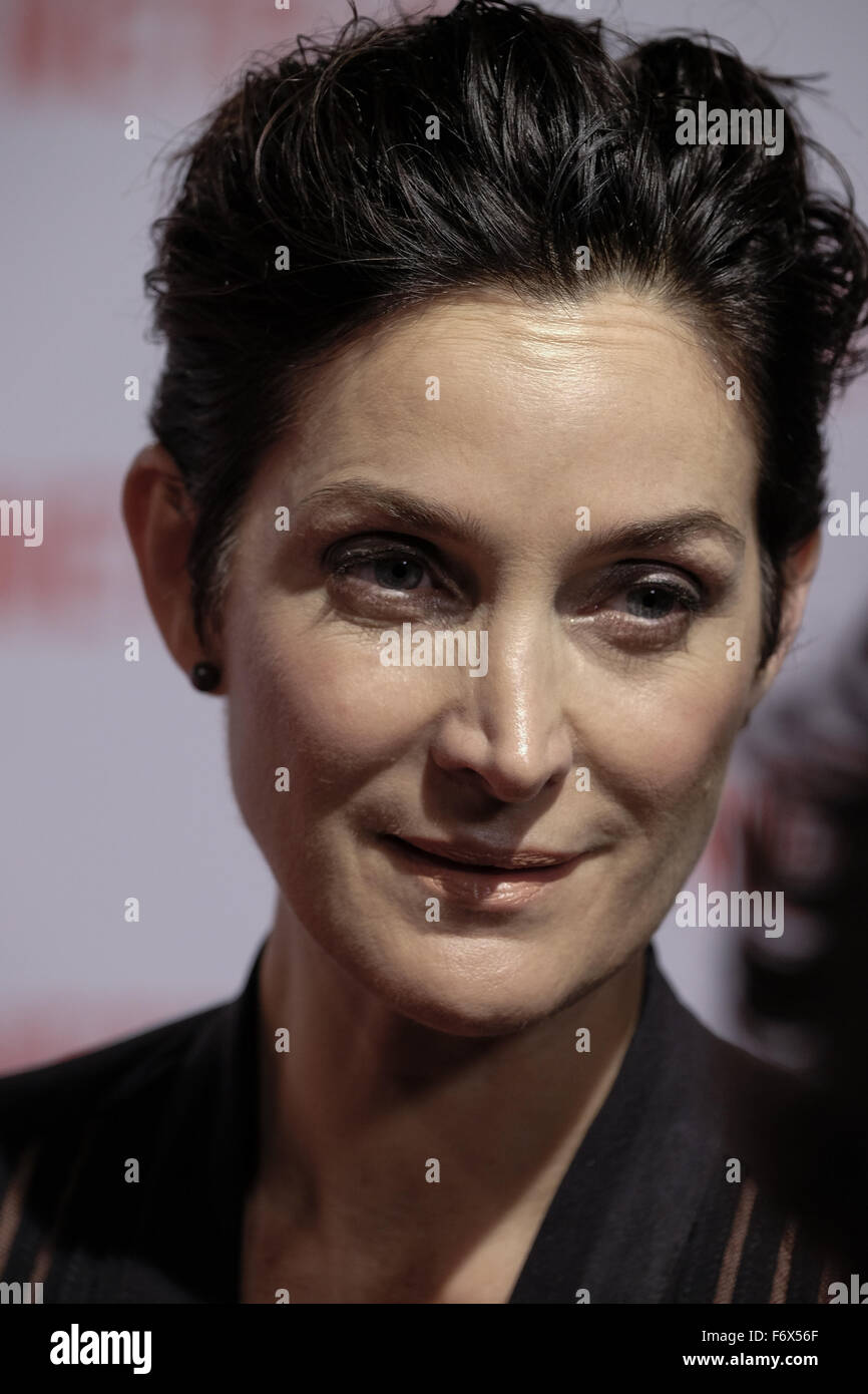 Carrie-Anne Moss assiste à la conférence de presse de lancement de l'Espagne de Netflix avec : Carrie-Anne Moss, Carrie Anne Moss Où : Madrid, Espagne Quand : 20 Oct 2015 Banque D'Images