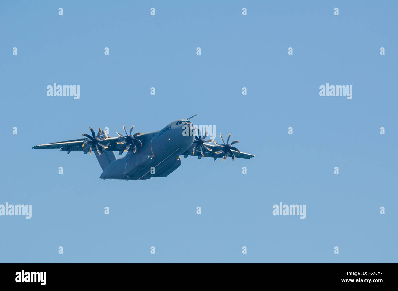SAN JAVIER, Espagne, 18 octobre 2015 : col de l'Airbus A400M à l'avion de air show célébrant la Patulla Aguila 30e Banque D'Images