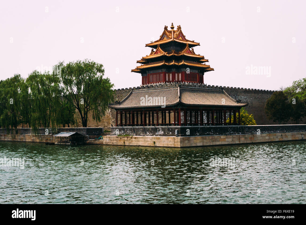 Beijing, Chine - Le point de vue de tourelle, une tour à un angle de la Cité interdite à Pékin. Banque D'Images