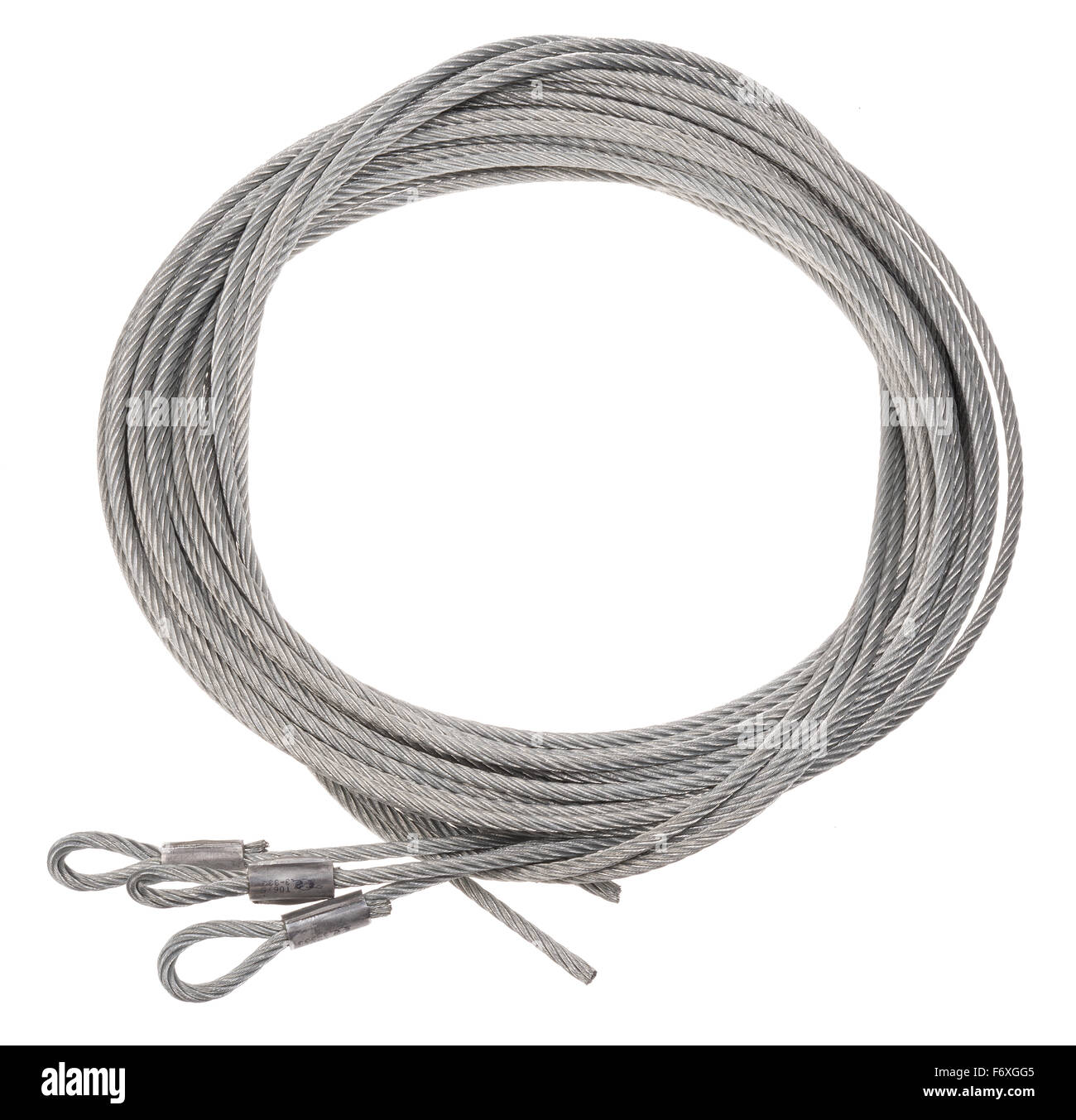 La bobine de fil d'acier galvanisé. Trois volets. Banque D'Images