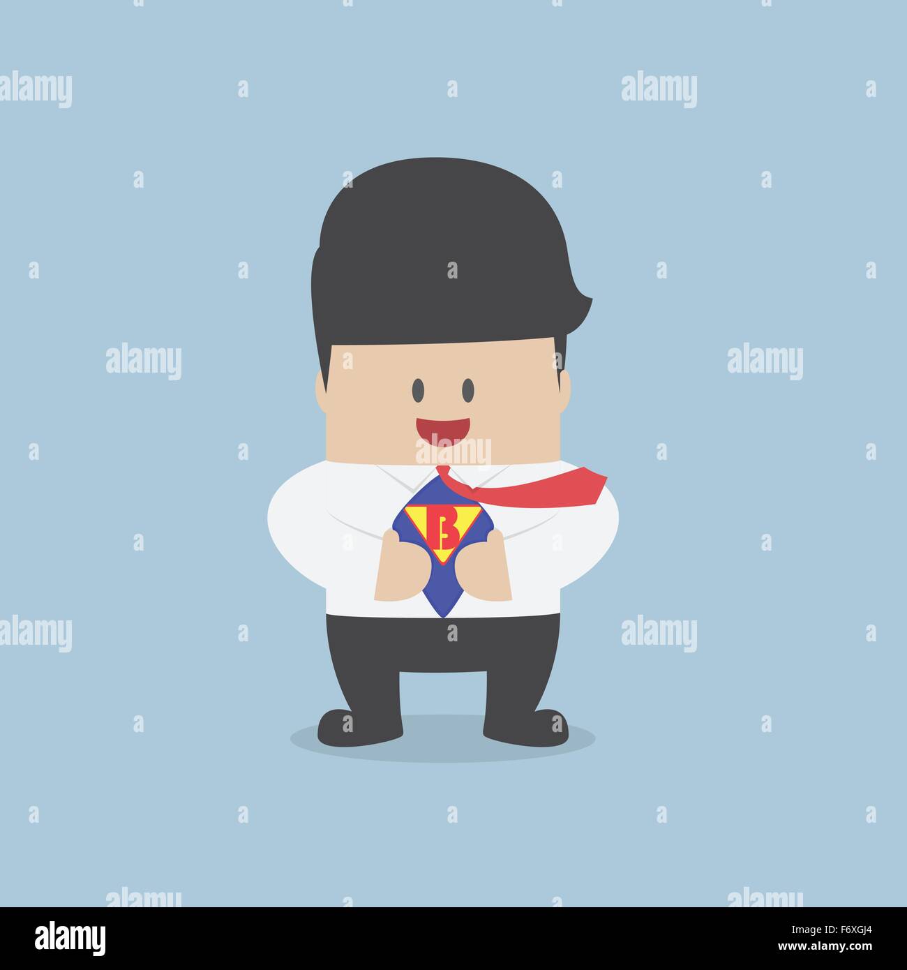 Jeune homme d'affaires de déchirer sa chemise et montrant le costume de super-héros, VECTOR, EPS10 Illustration de Vecteur