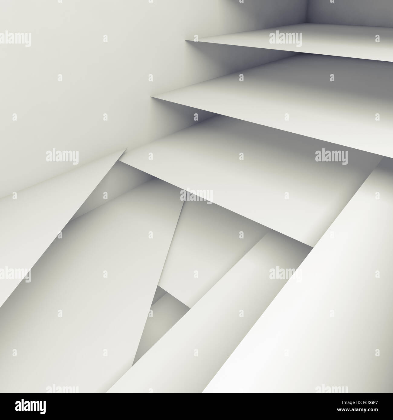 Résumé Contexte géométrique avec couches grises motif, 3d illustration Banque D'Images