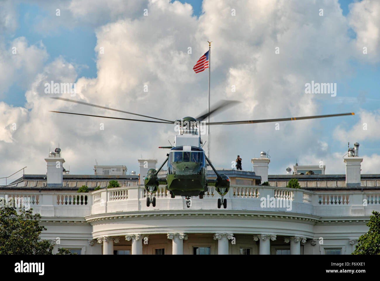 Un hélicoptère maritime à Maison Blanche à Washington DC, USA Banque D'Images