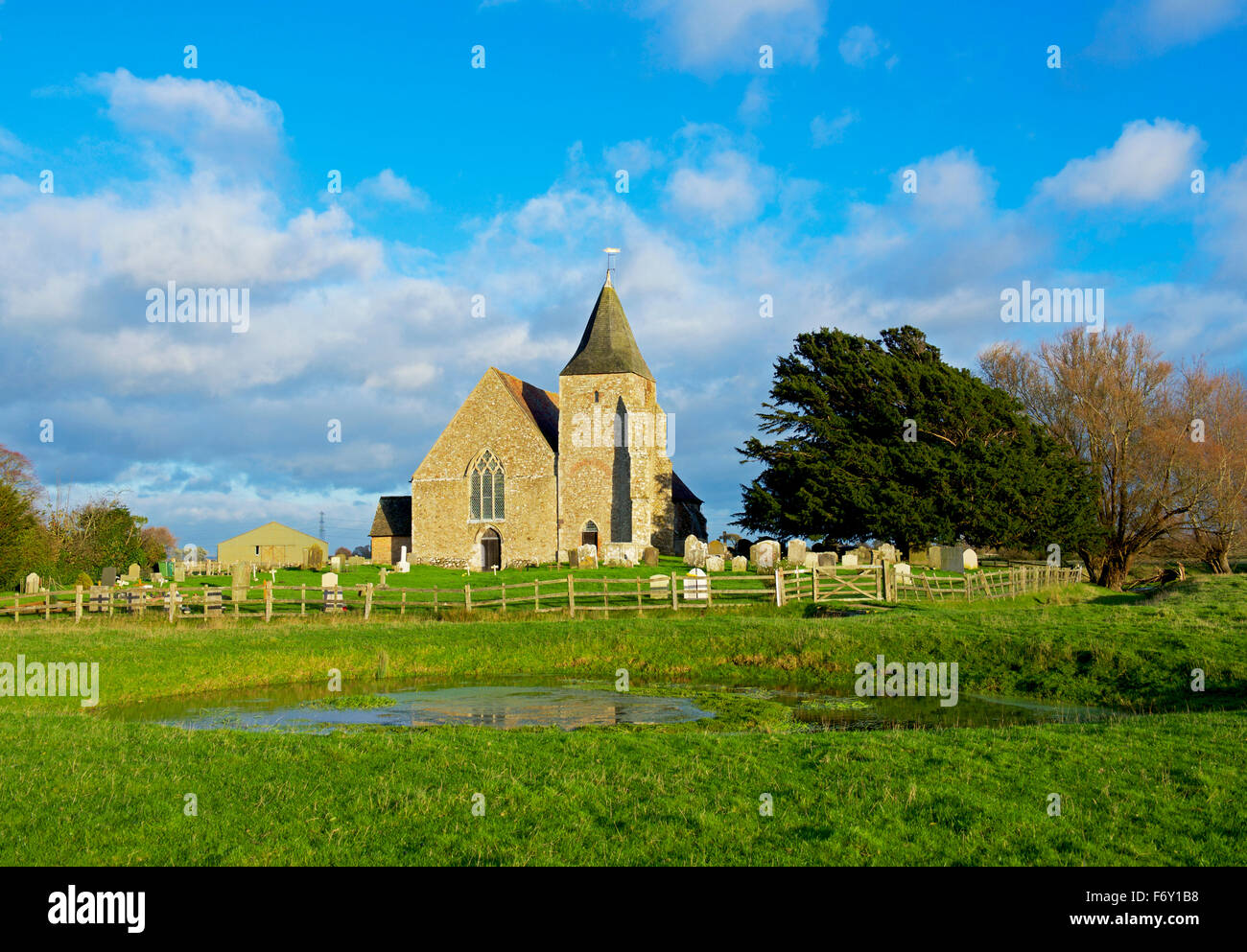 Eglise St Clement, Old Romney, Romney Marsh, Kent, Angleterre, Royaume-Uni Banque D'Images