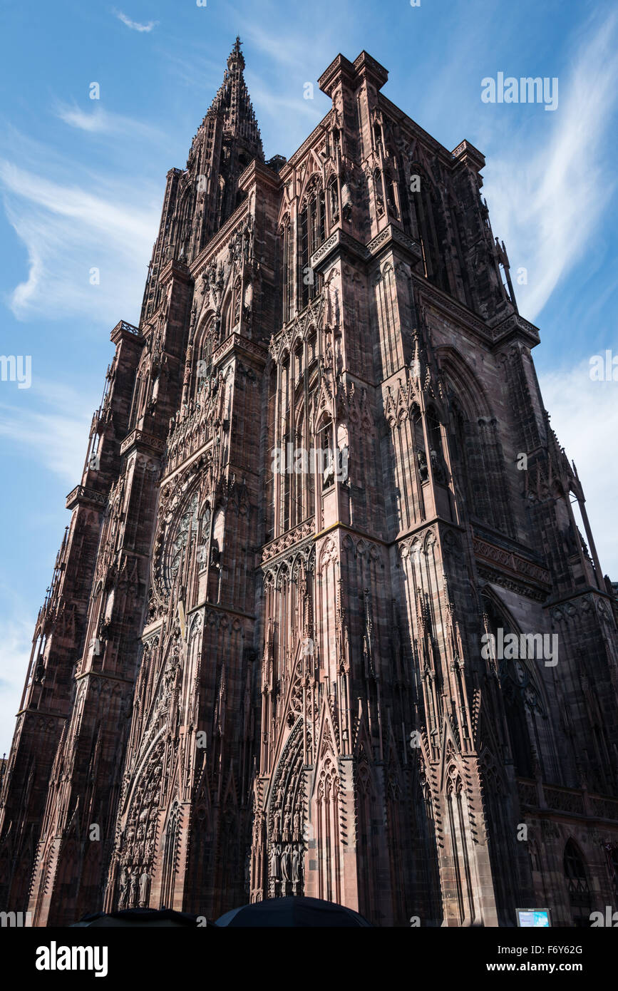 Cathédrale de Notre Dame de Strasbourg, Alsace, France Banque D'Images