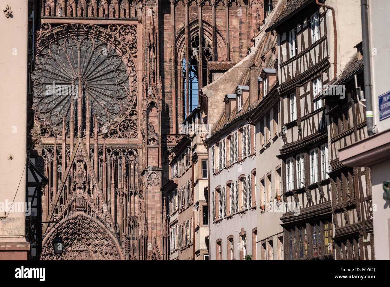 Cathédrale de Notre Dame de Strasbourg, Alsace, France Banque D'Images