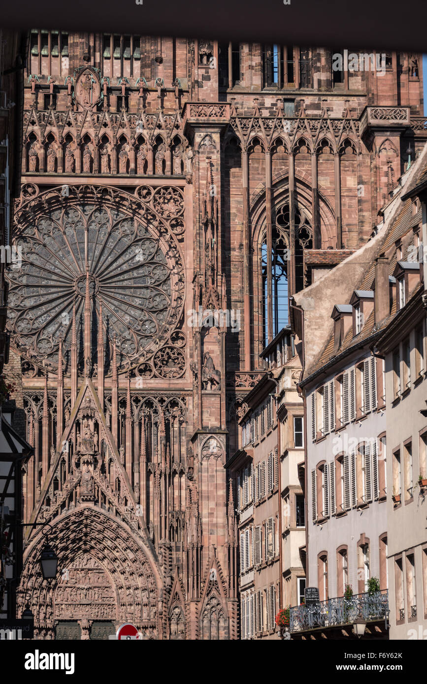 Cathédrale de Notre Dame de Strasbourg, Alsace, France Banque D'Images