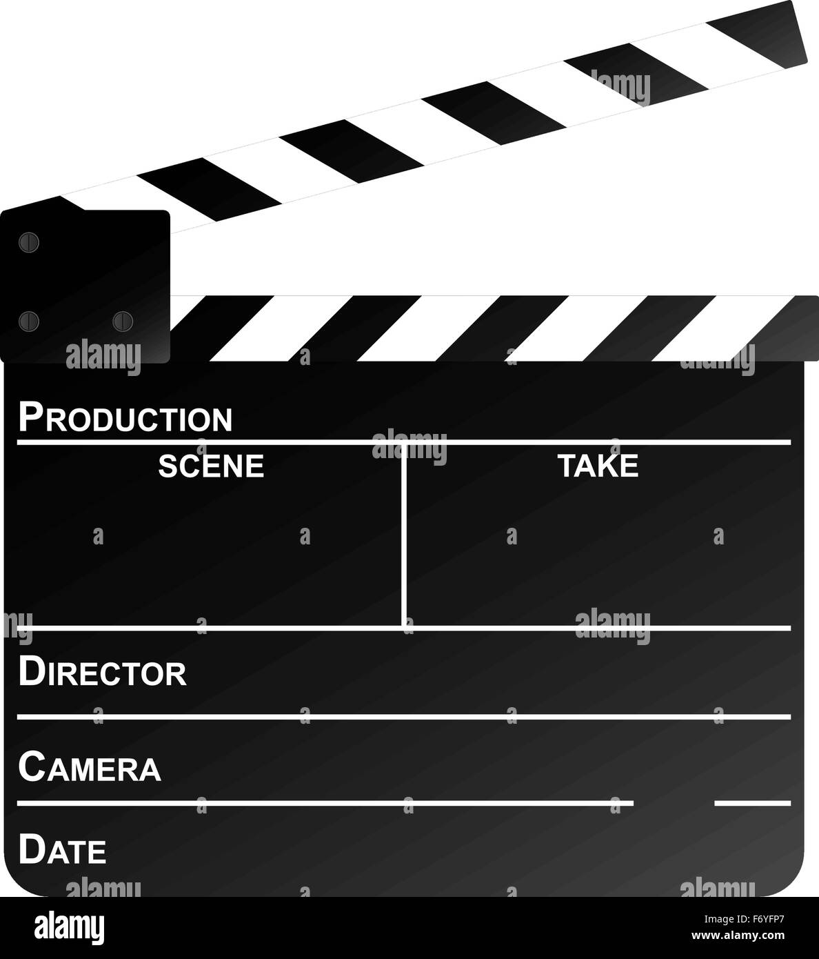 Movie clapper board sur un fond blanc. Vector illustration. Illustration de Vecteur