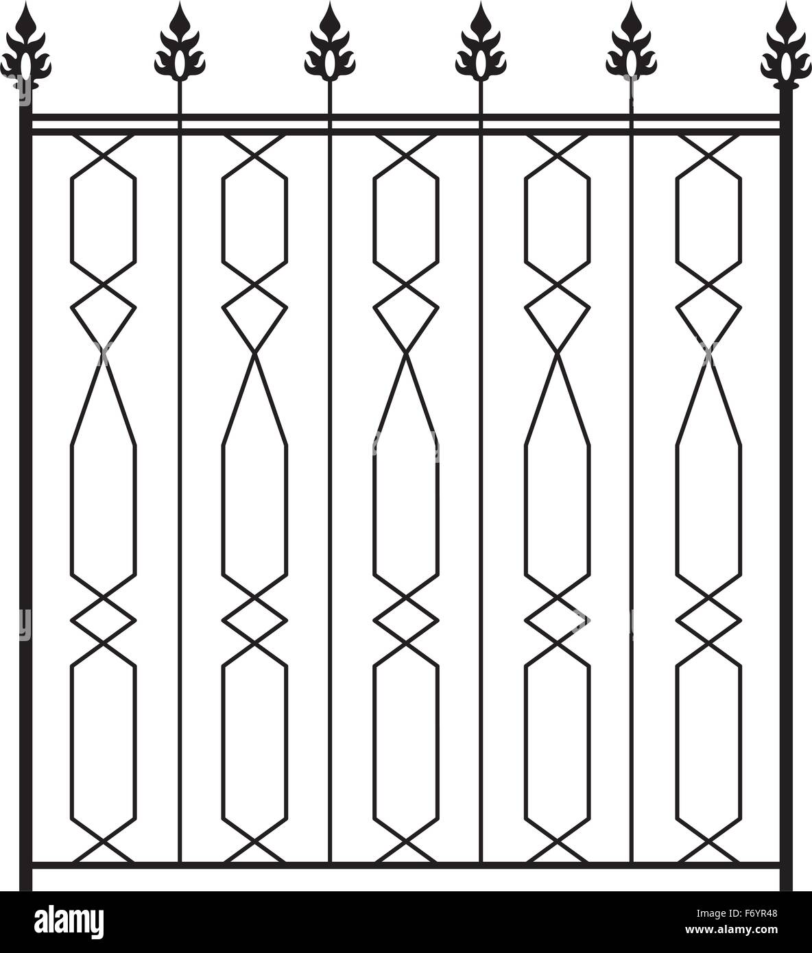 Porte en fer forgé, clôture, porte, fenêtre, Grille, garde-corps Design Illustration de Vecteur