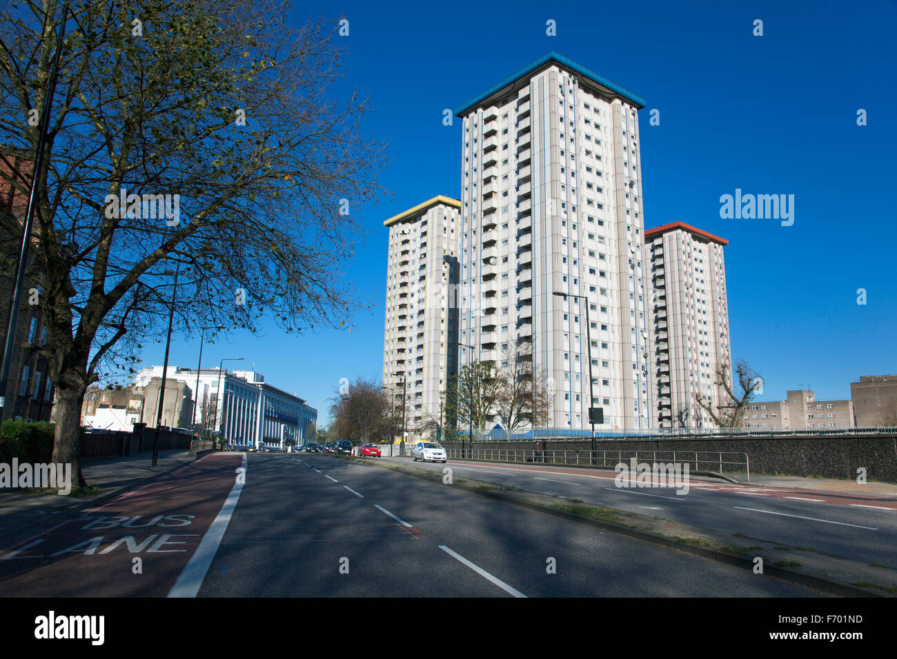 Hampstead Road et Ampthill Square Estate council tour de blocs en Mornington Crescent, London, UK Banque D'Images