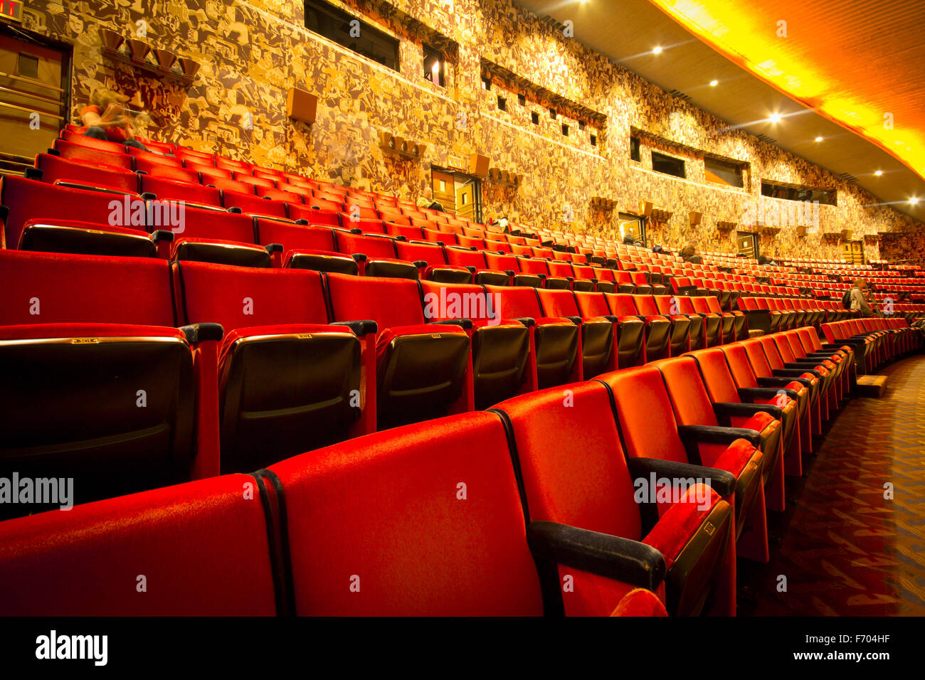 Voir l'historique des sièges vides au Radio City Music Hall, New York City Banque D'Images