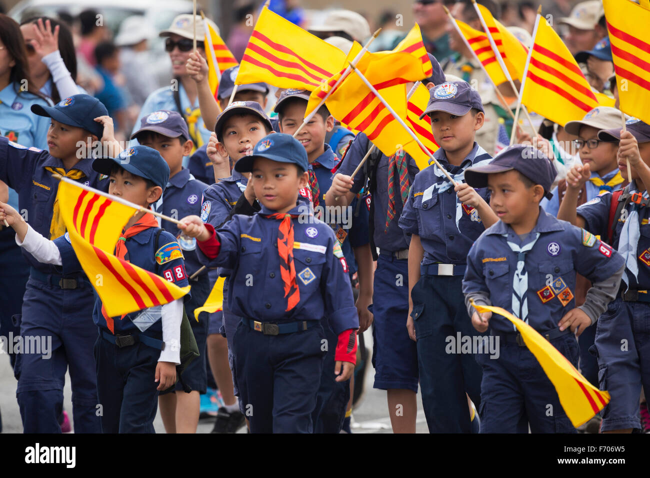 Orange County, City of westminster, Californie du Sud, USA, le 21 février 2015, Little Saigon, Vitenamese-American, TET Communauté célèbre Parade du Nouvel An lunaire du Têt, Louveteaux Banque D'Images