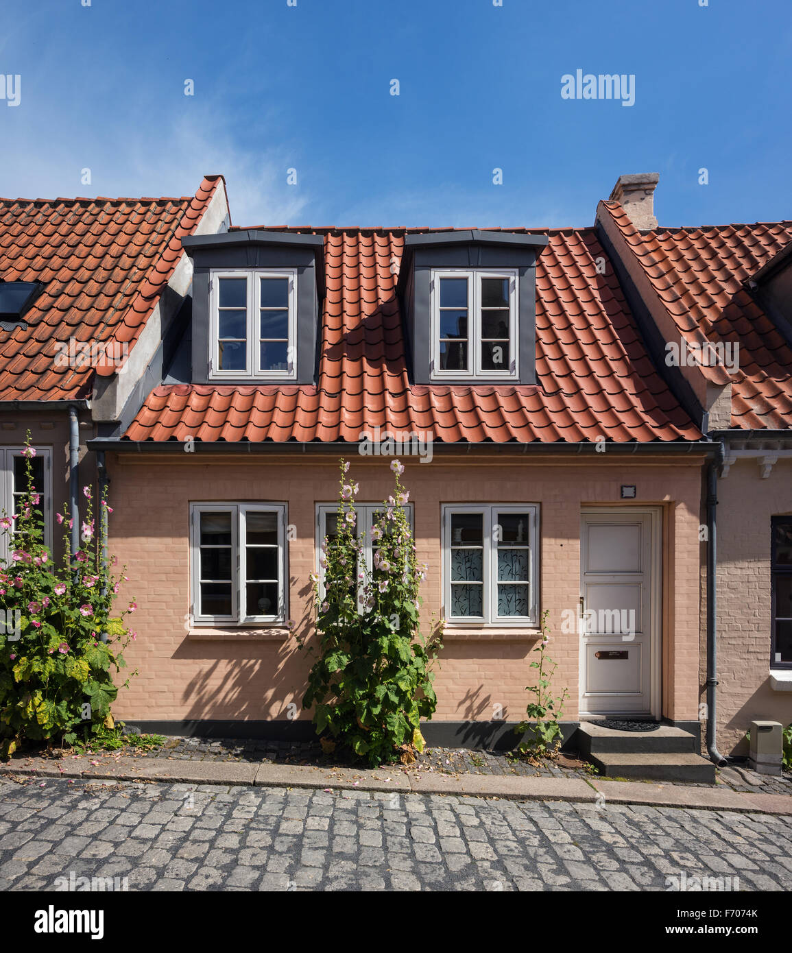 Maisons anciennes à Odense, Danemark, l'île de Funen Banque D'Images
