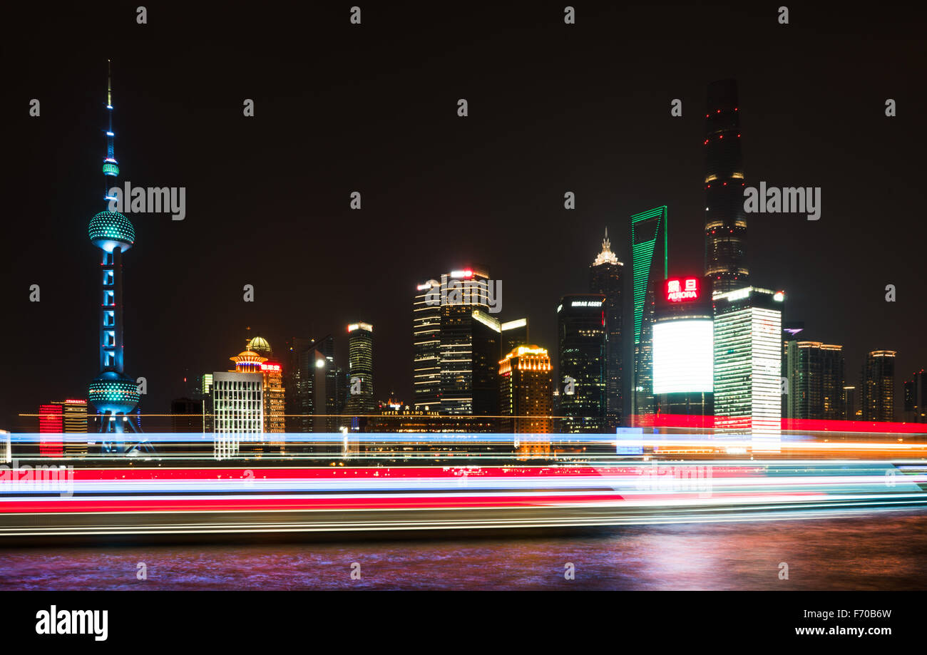 Scène de nuit de Shanghai, Chine Banque D'Images
