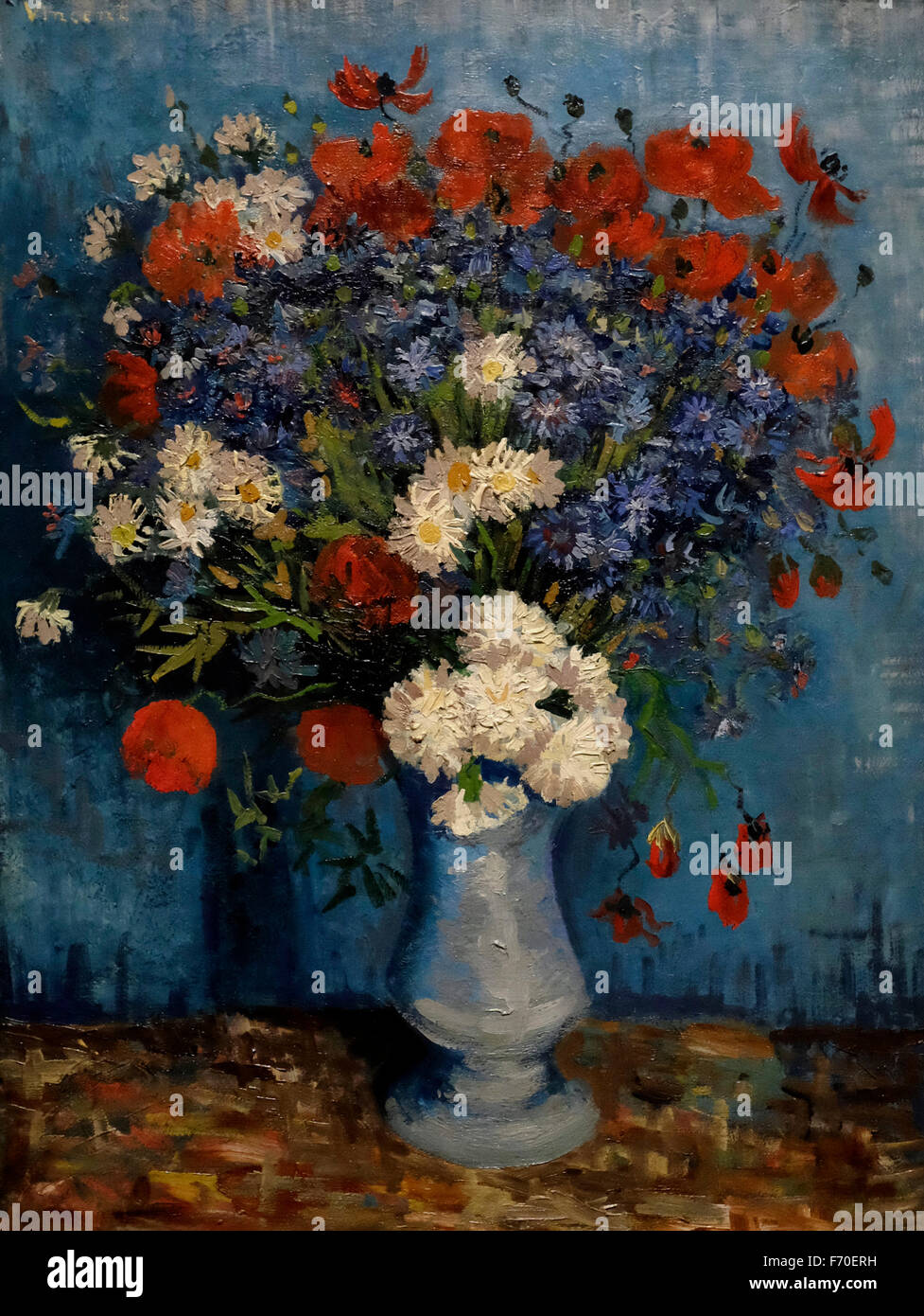 Vase aux bleuets et coquelicots - Vincent Van Gogh - 1887 Banque D'Images