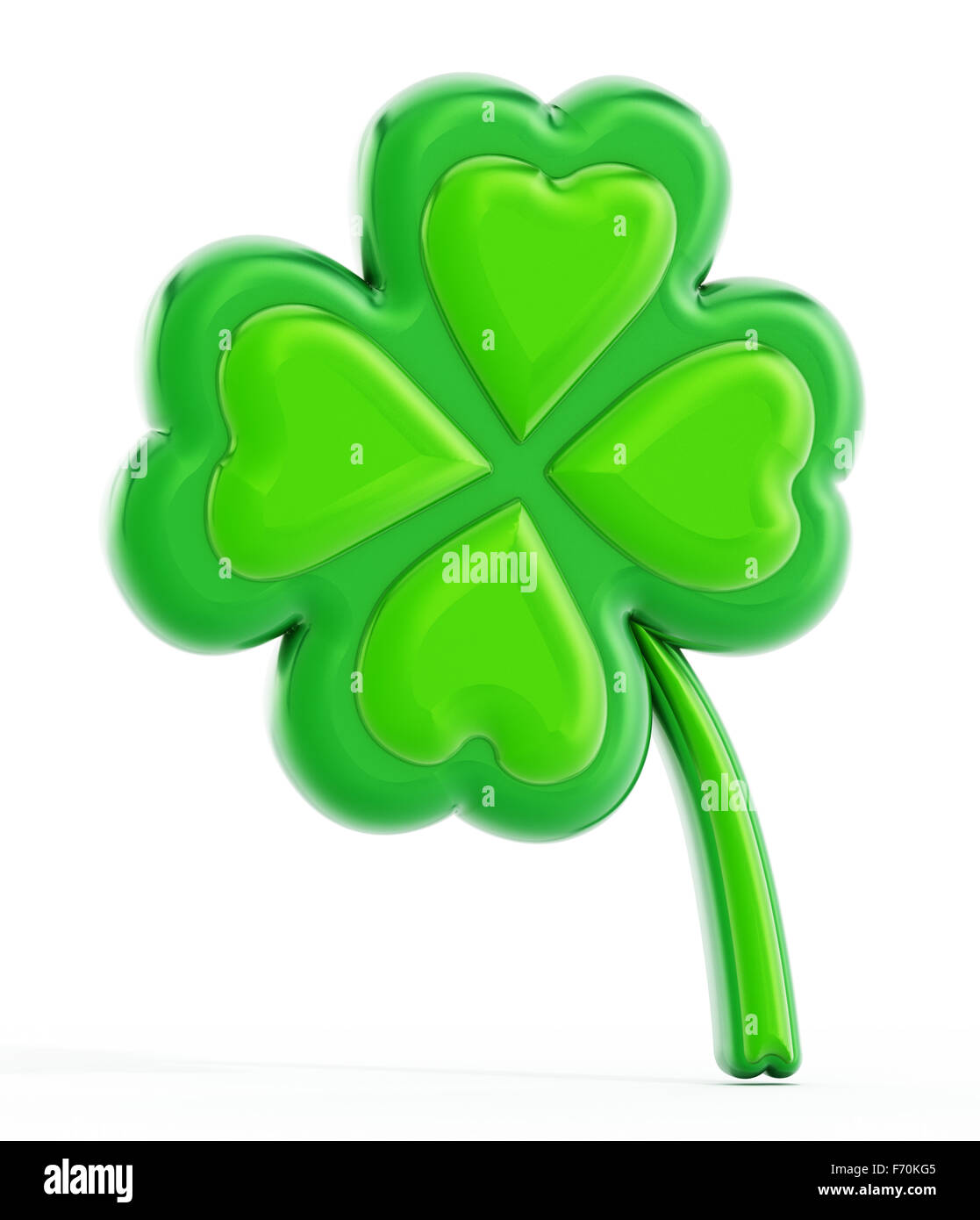 Four leaf clover isolé sur fond blanc Banque D'Images