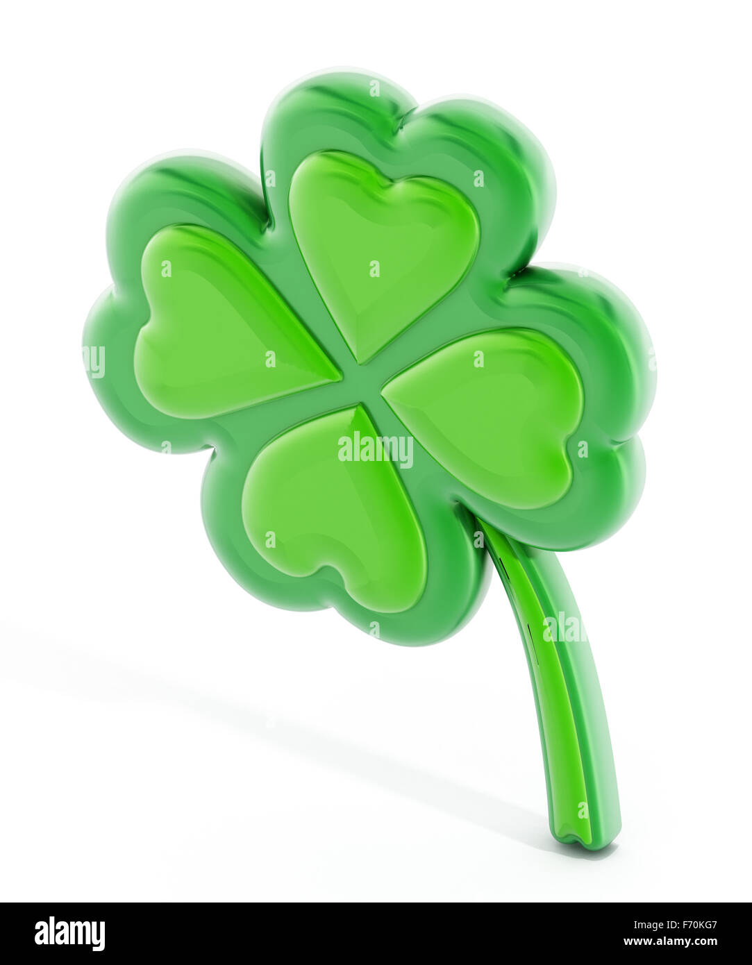 Four leaf clover isolé sur fond blanc Banque D'Images